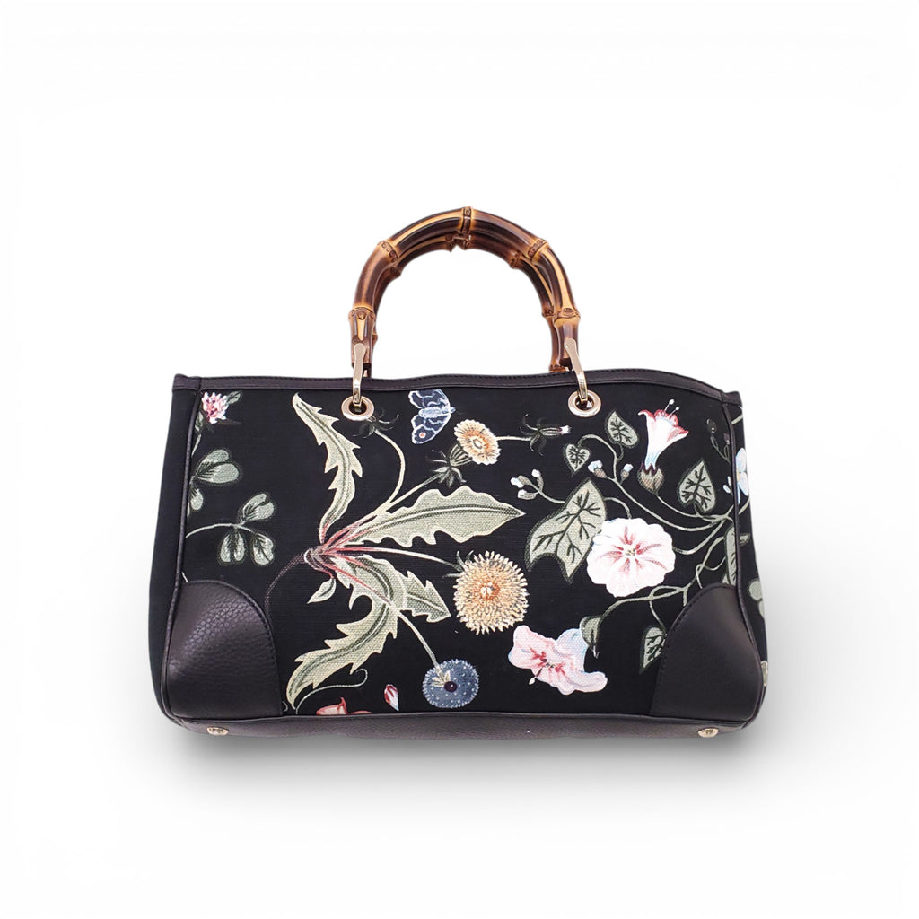 GUCCI FLORAL BAMBOO BAG
