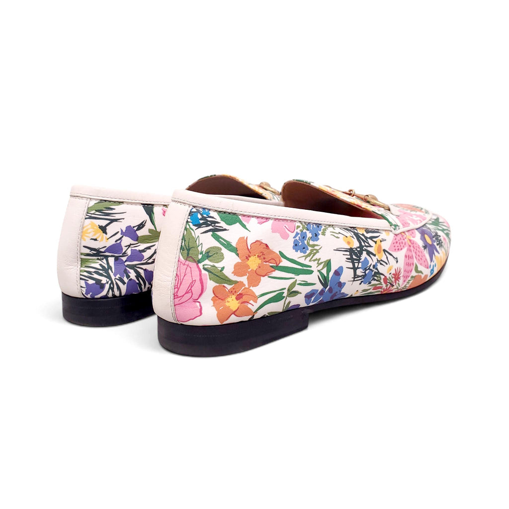 GUCCI FLORAL HORSEBIT JORDAAN LOAFERS - SIZE 37.5