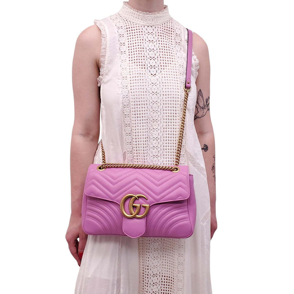 GUCCI FUCHSIA LARGE GG MARMONT BAG