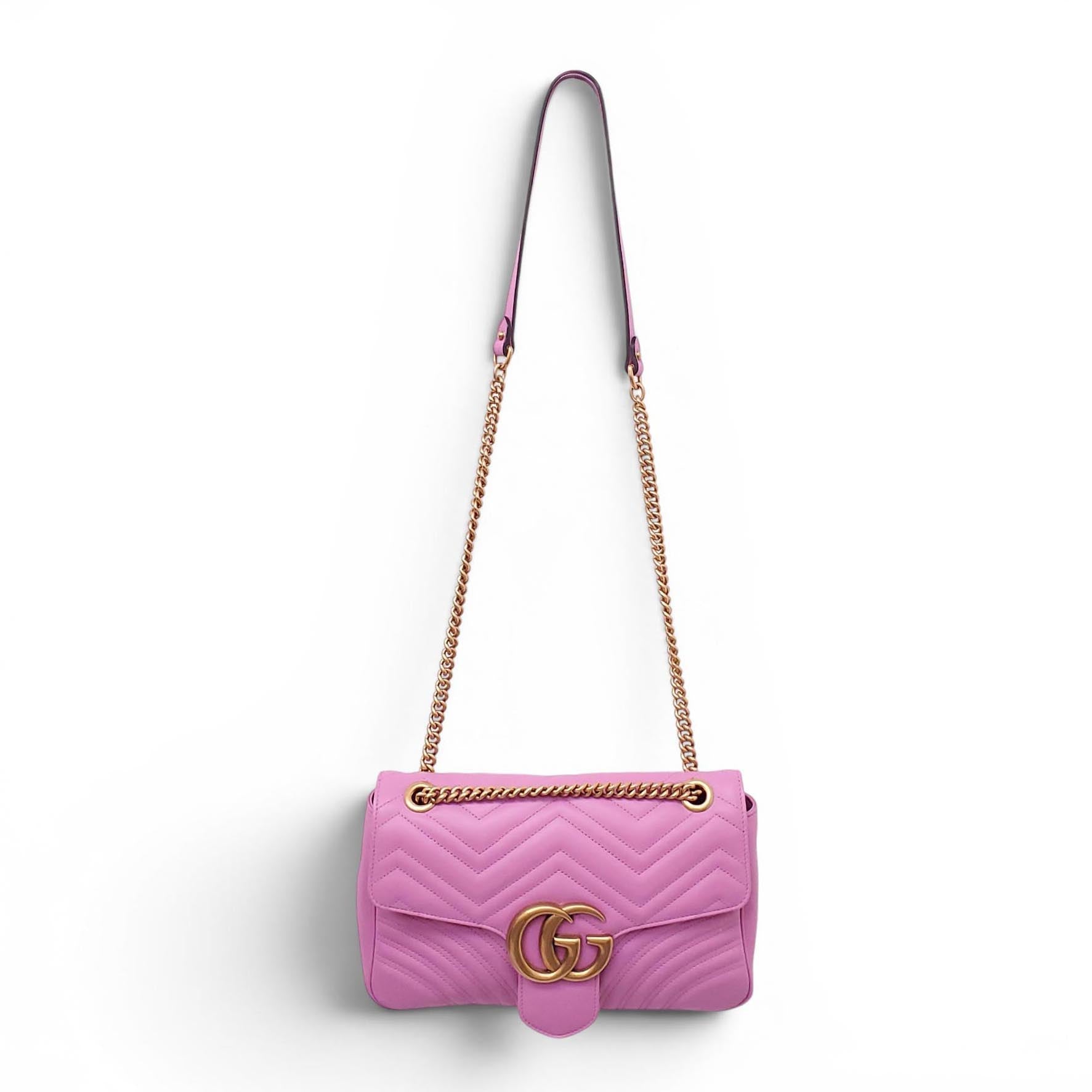 GUCCI FUCHSIA LARGE GG MARMONT BAG