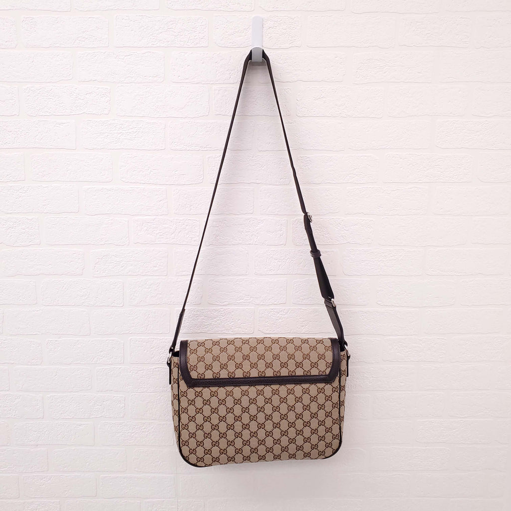 GUCCI GG CANVAS LARGE CROSSBODY BAG