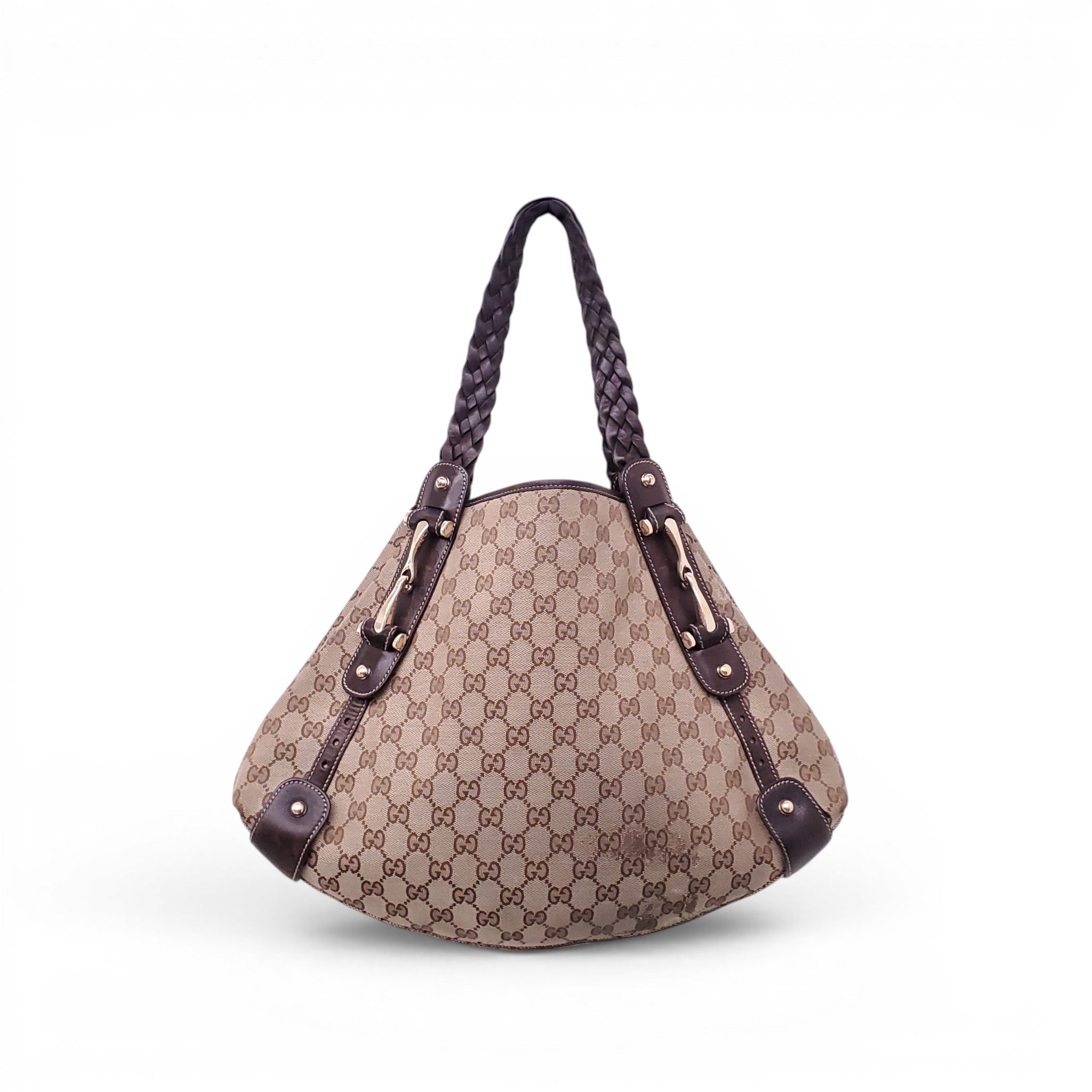 GUCCI GG CANVAS MEDIUM PELHAM HOBO BAG