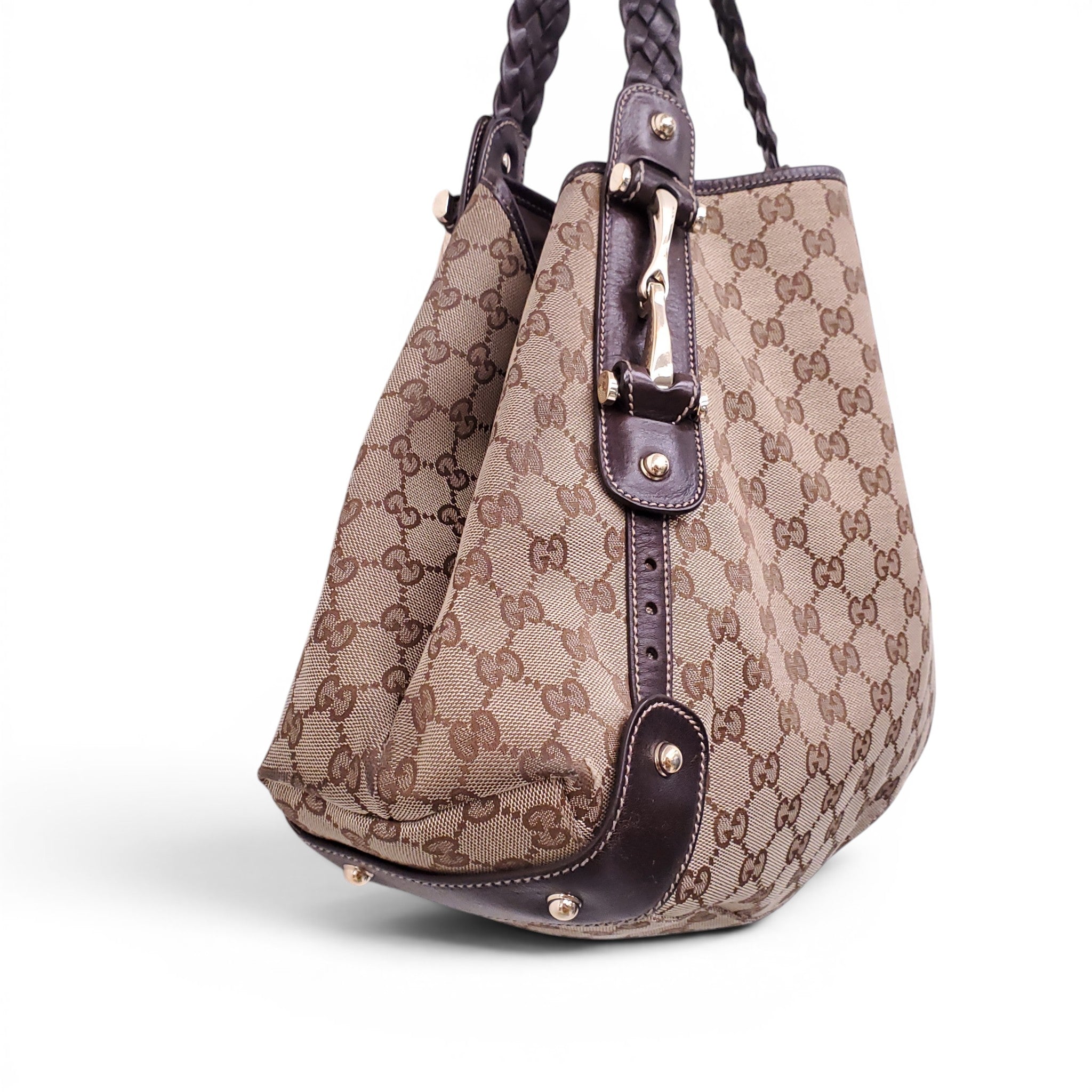 GUCCI GG CANVAS MEDIUM PELHAM HOBO BAG