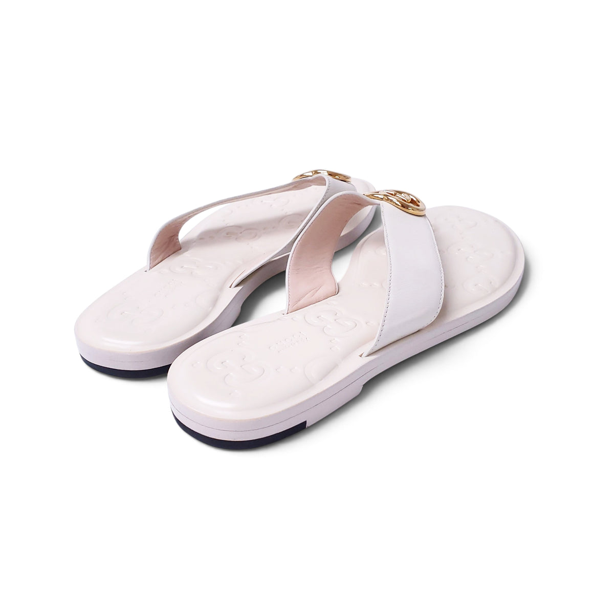 GUCCI GG LEATHER SANDALS WITH MARMONT LOGO - SIZE 39