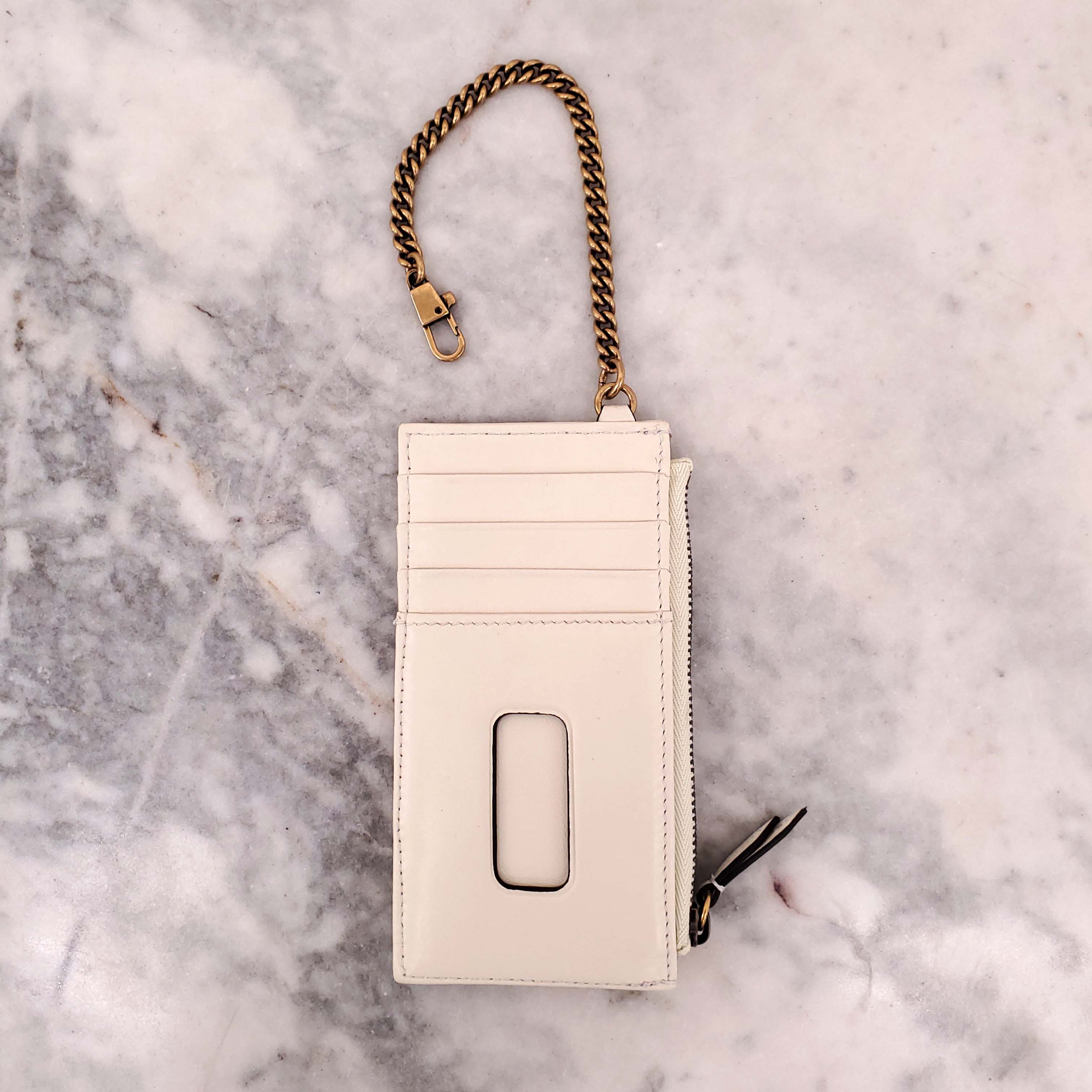 GUCCI GG MARMONT SMALL SHOULDER BAG IN IVORY WITH GG GOLD LOGOS