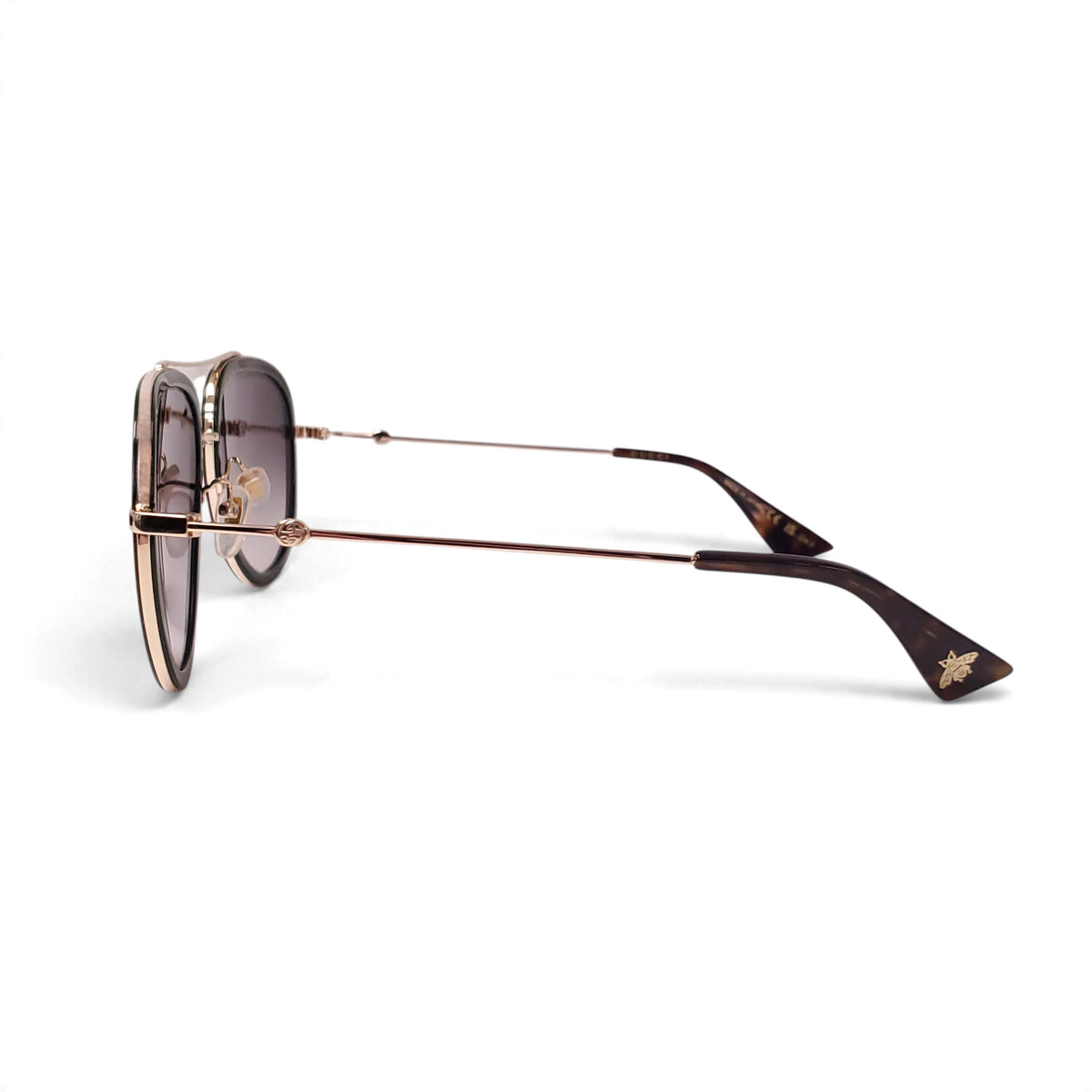 GUCCI GREEN AND RED AVIATOR SUNGLASSES