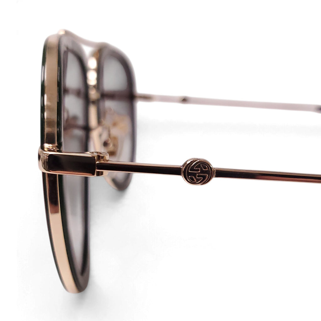 GUCCI GREEN AND RED AVIATOR SUNGLASSES