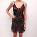 GUCCI LACE SLIP DRESS WITH GOLD LOGO DETAIL - SIZE 44