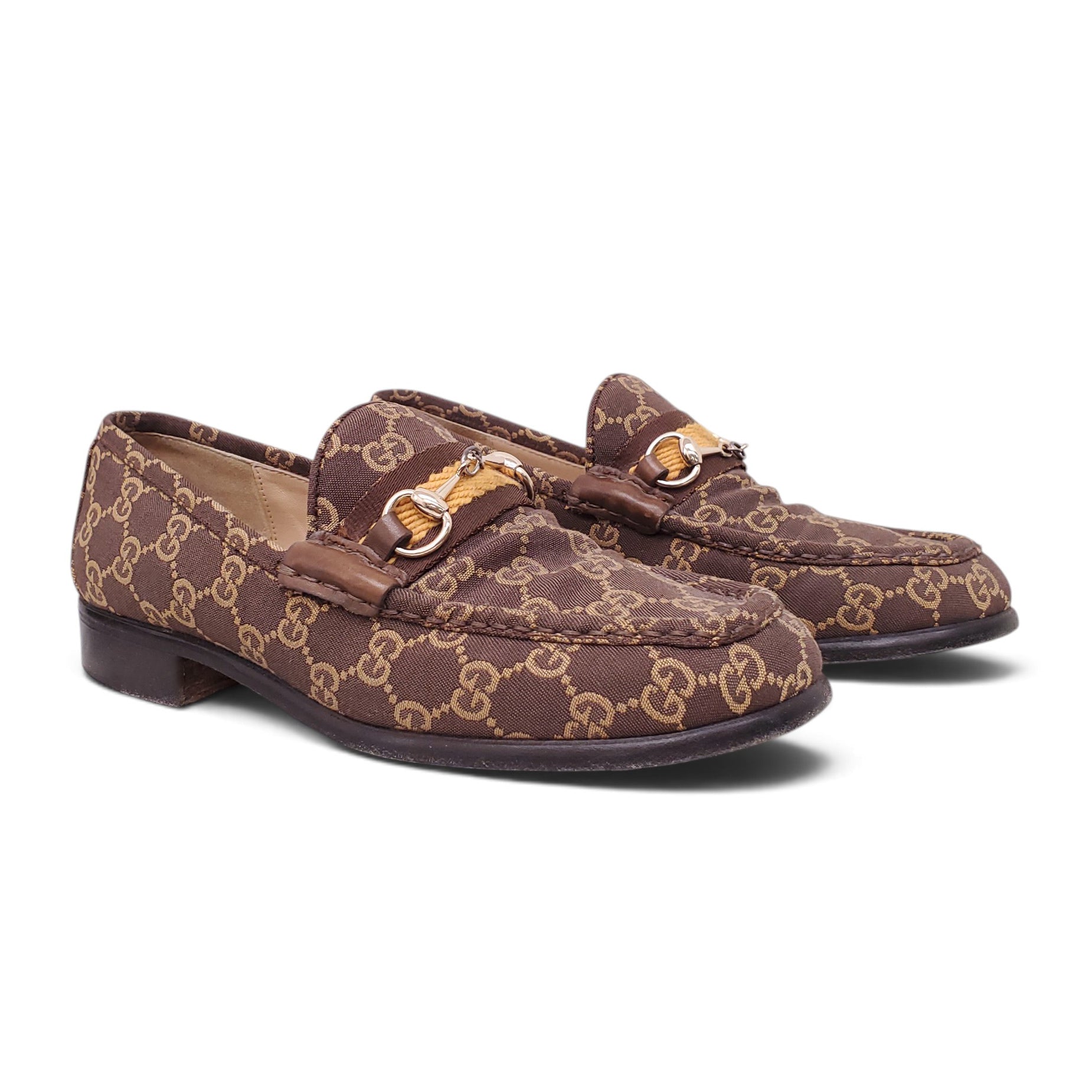 GUCCI LOGO LOAFERS - SIZE 7.5B