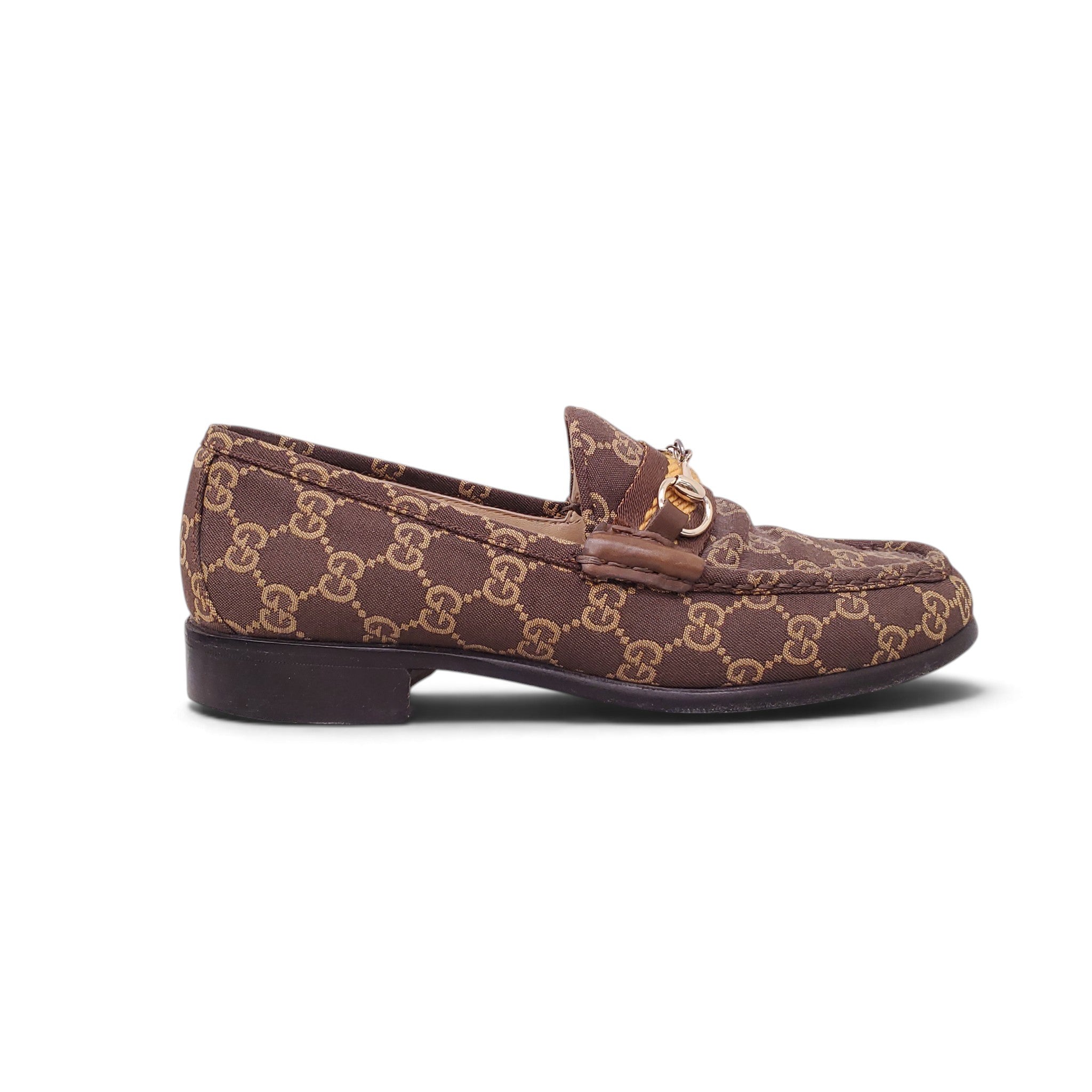 GUCCI LOGO LOAFERS - SIZE 7.5B