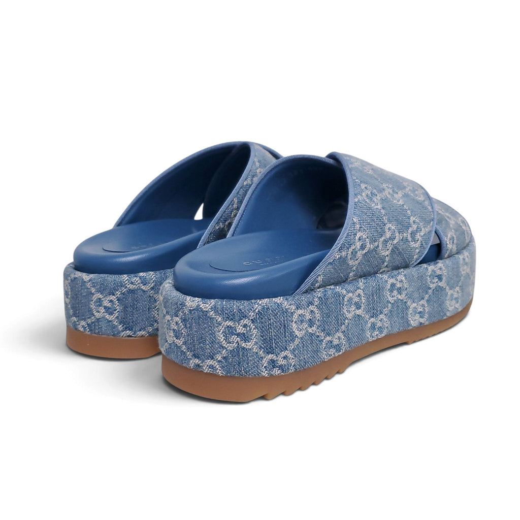 GUCCI LOGO PLATFORM SANDALS - SIZE 38.5