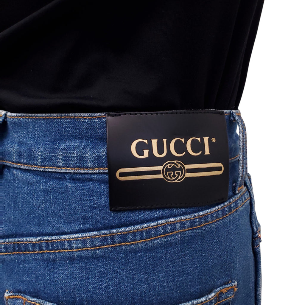 GUCCI LOGO WIDE LEG JEANS - SIZE 27
