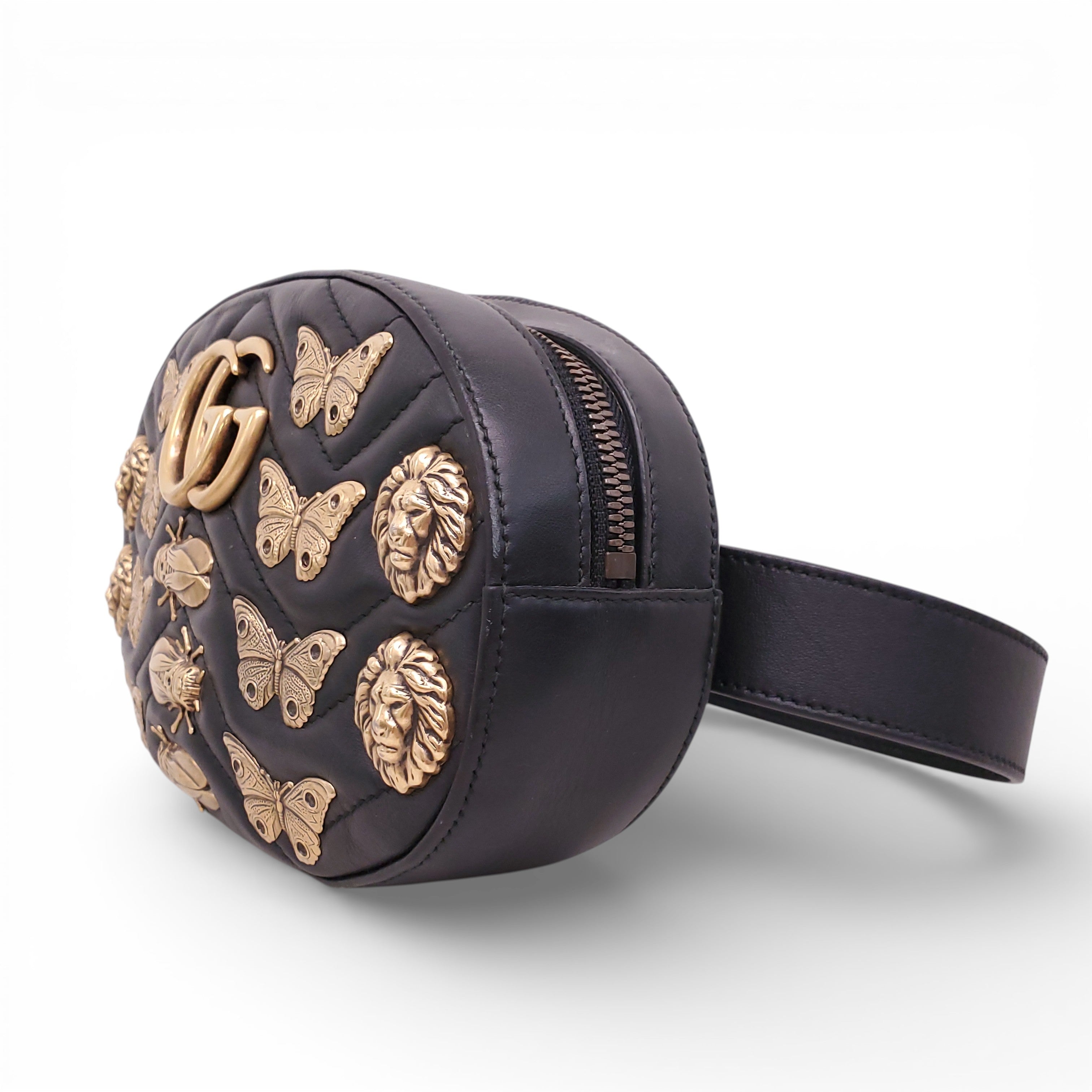 GUCCI MARMONT INSECT STUDS BELT BAG
