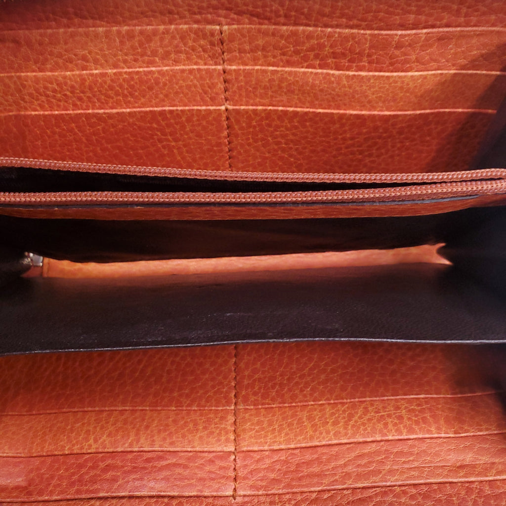 GUCCI MONOGRAM ZIP AROUND WALLET WITH BAMBOO TASSEL DETAIL