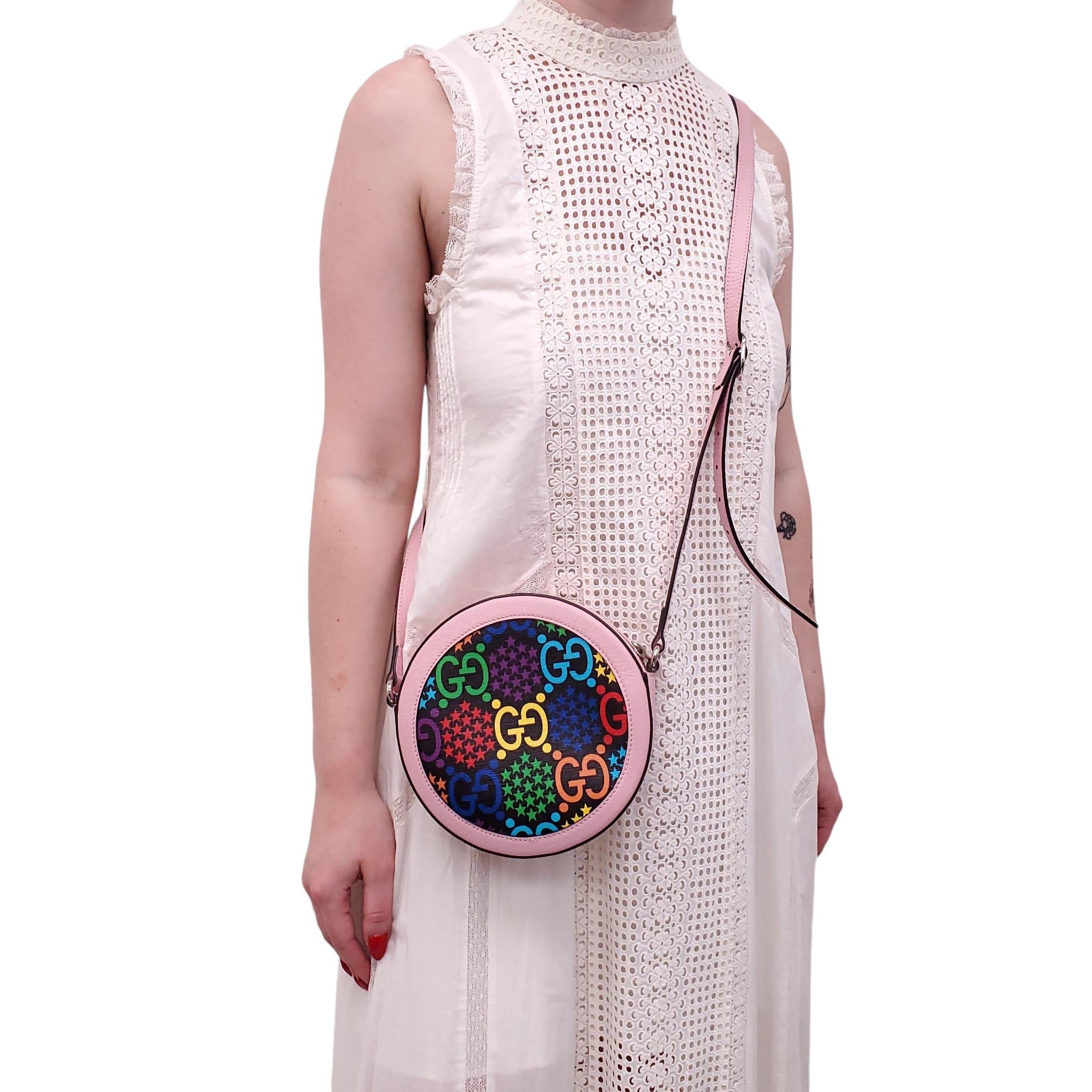 GUCCI MULTI-COLOURED ROUND LOGO BAG