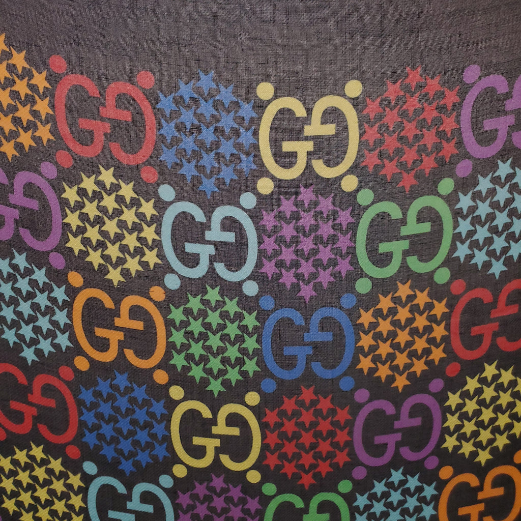 GUCCI MULTICOLOURED LOGO SCARF