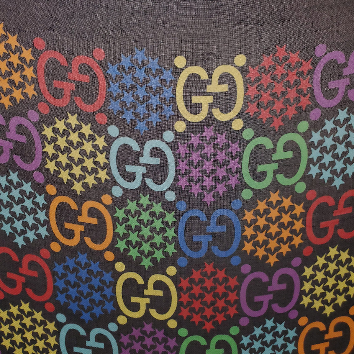 GUCCI MULTICOLOURED LOGO SCARF
