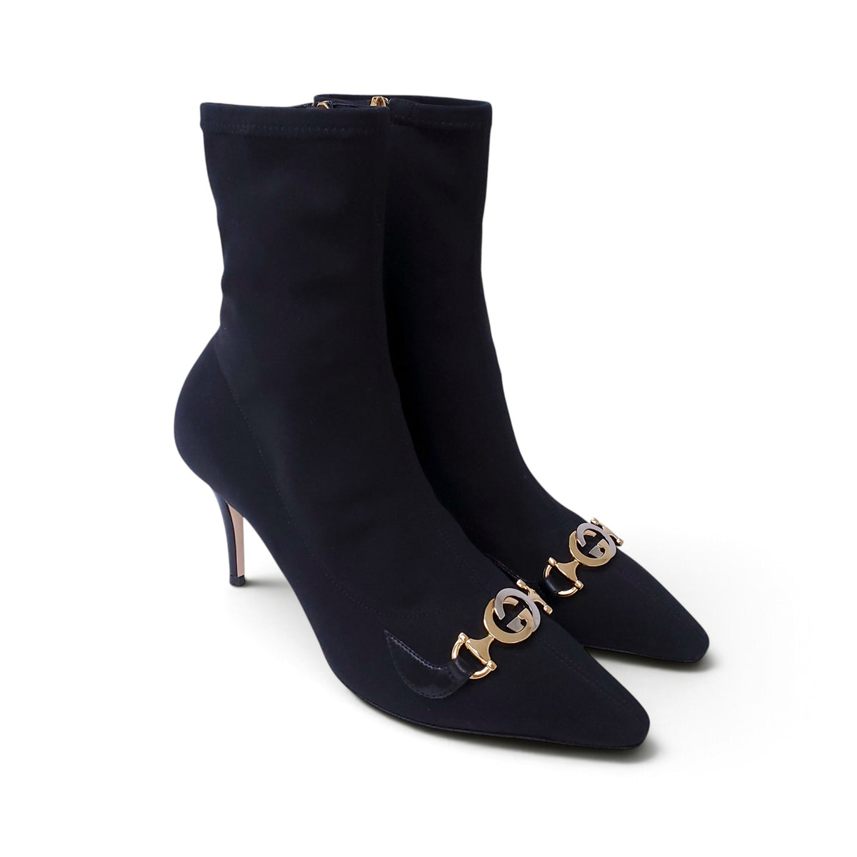 GUCCI NEOPRENE STRETCH LOGO BOOTIES - SIZE 39