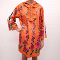 GUCCI ORANGE FLORAL PRINTED DRESS - SIZE M