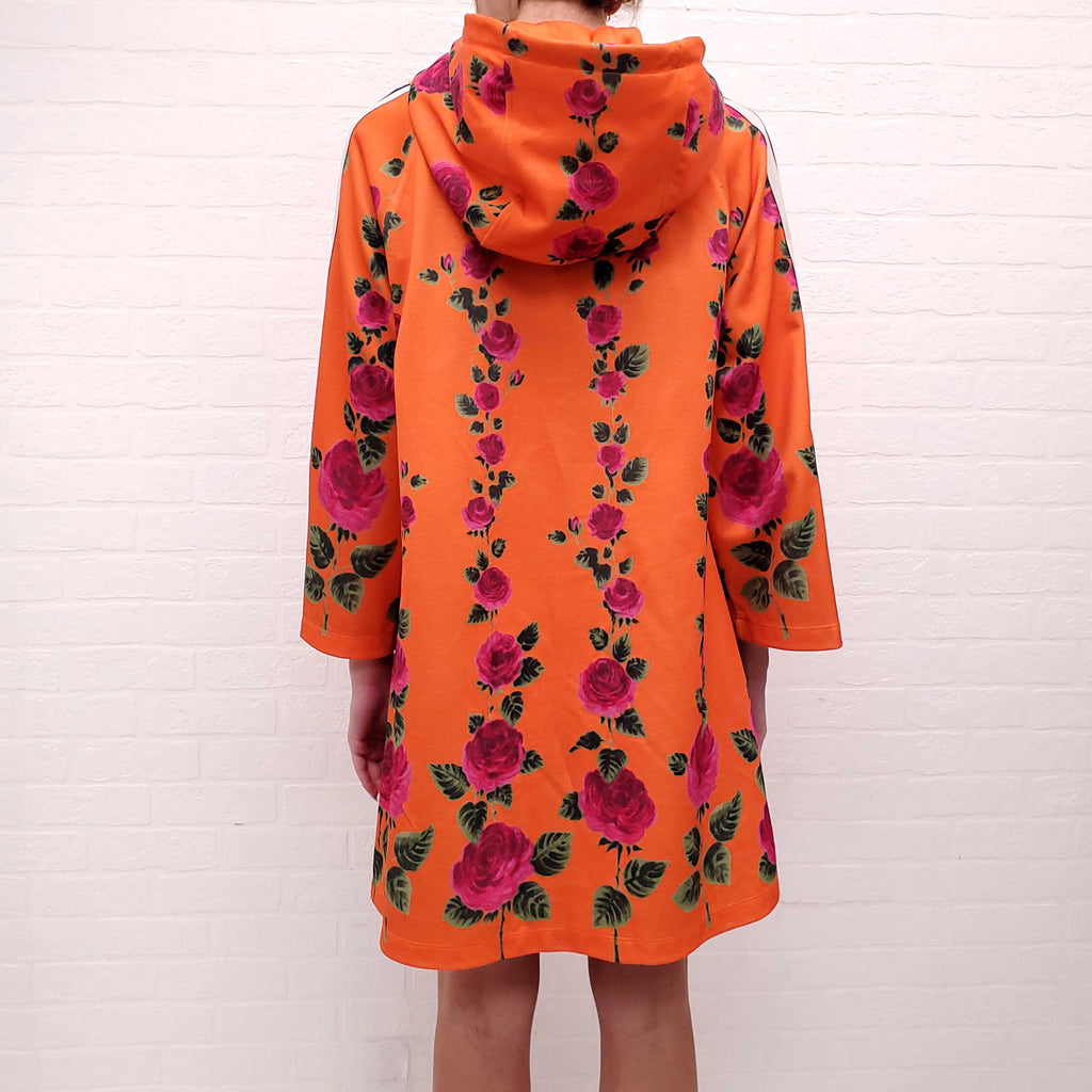 GUCCI ORANGE FLORAL PRINTED DRESS - SIZE M