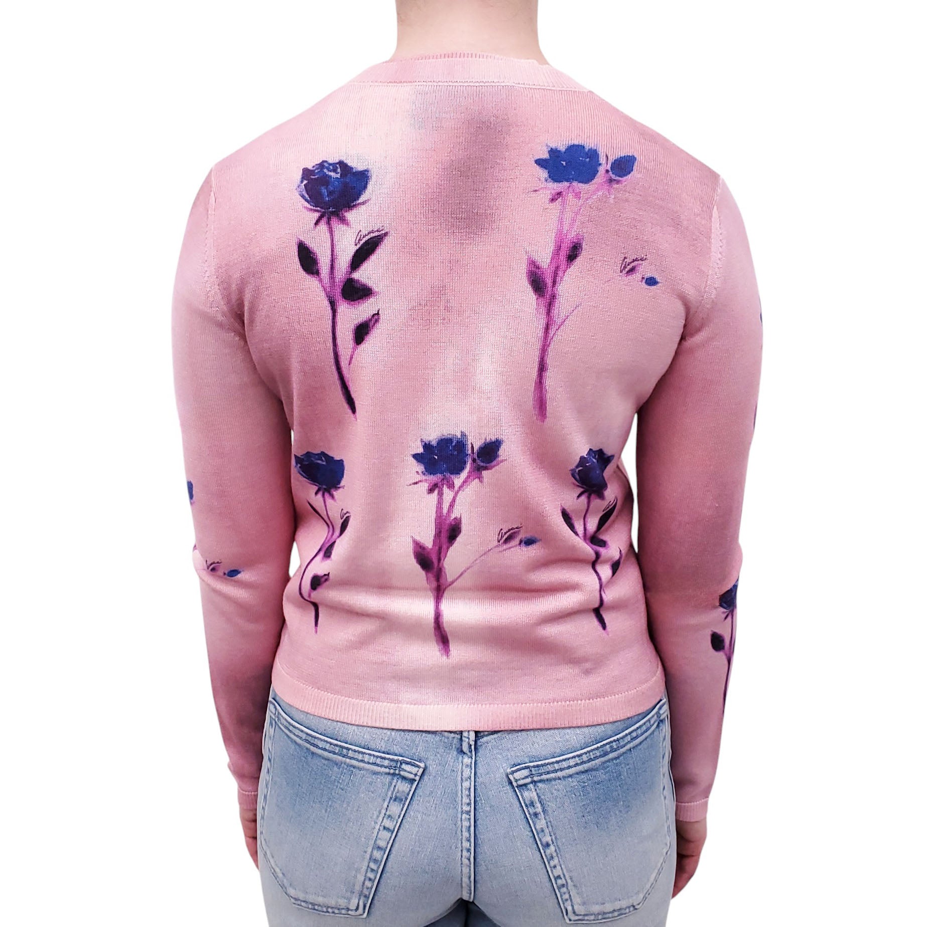 GUCCI PINK WOOL SILK FLORAL CARDIGAN SET - SIZE XS