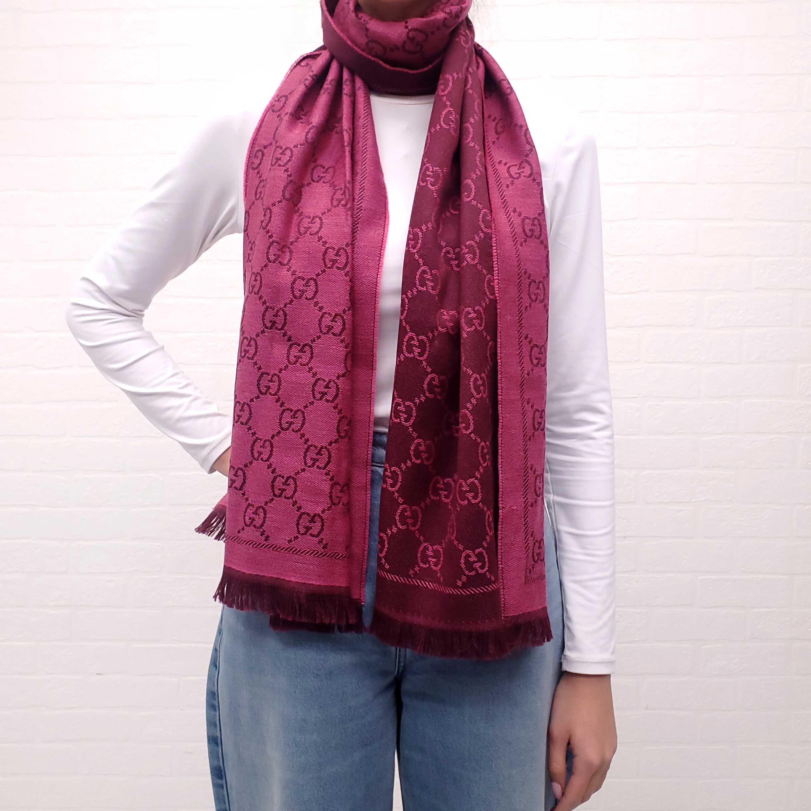 GUCCI PINK GG SCARF