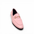 GUCCI PINK LEATHER JORDAAN LOAFERS - SIZE 39.5