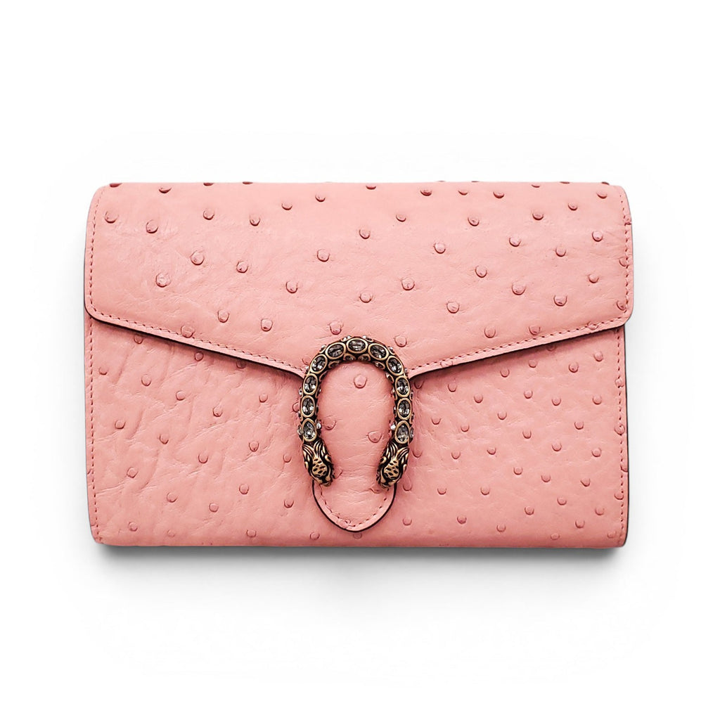 GUCCI PINK OSTRICH DIONYSUS BAG