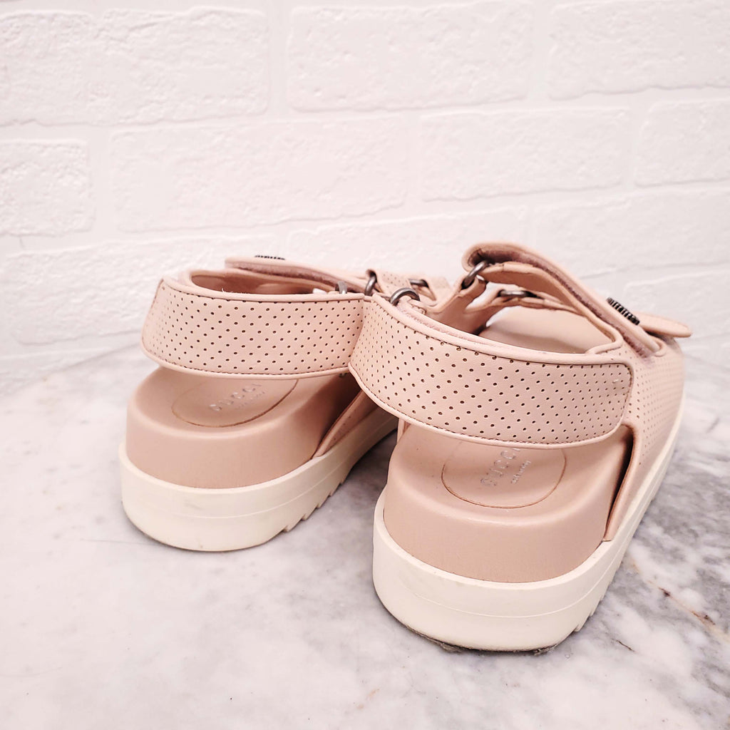 GUCCI PINK PERFORATED DAD SANDALS - SIZE 35