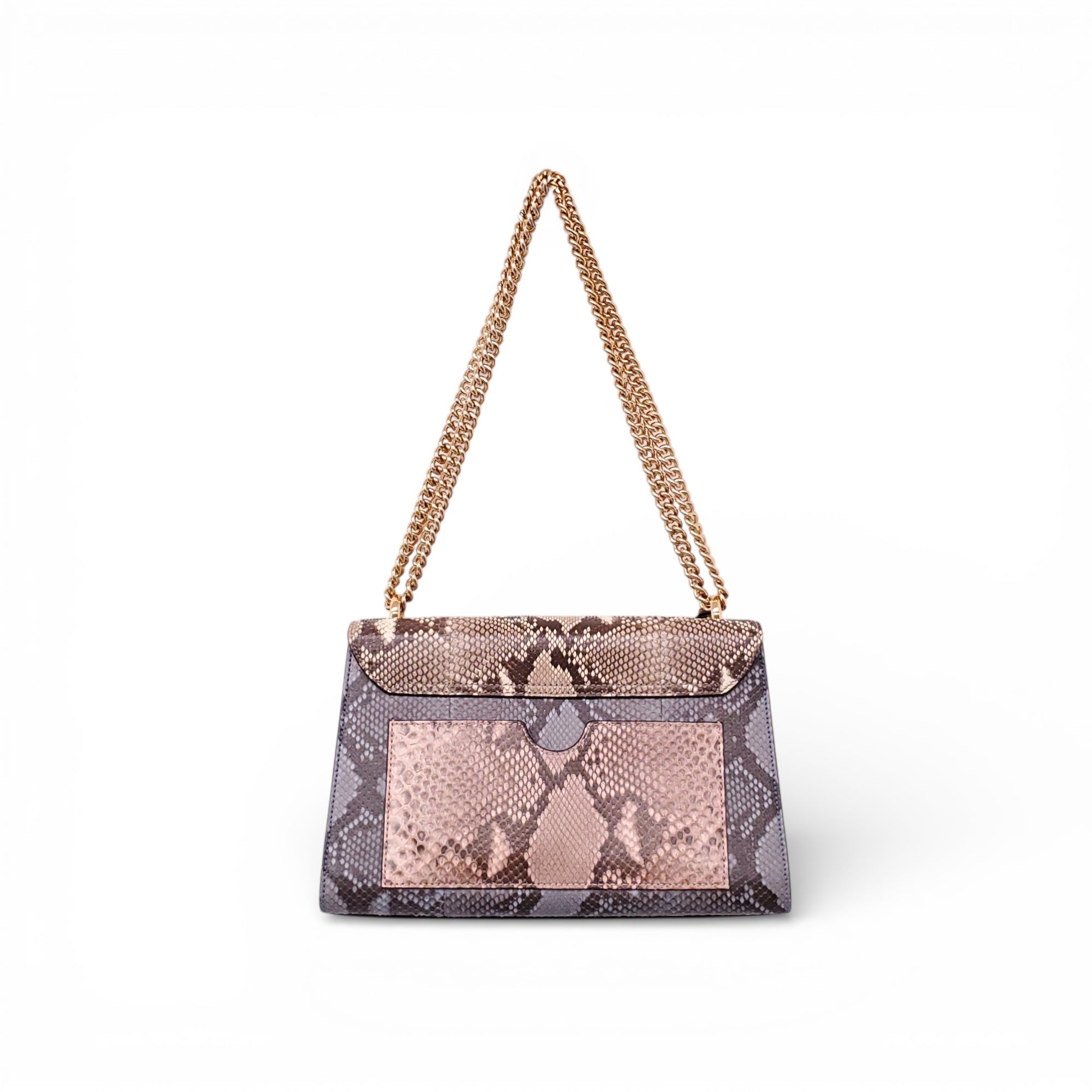 GUCCI PYTHON MEDIUM PADLOCK FLAP SHOULDER BAG