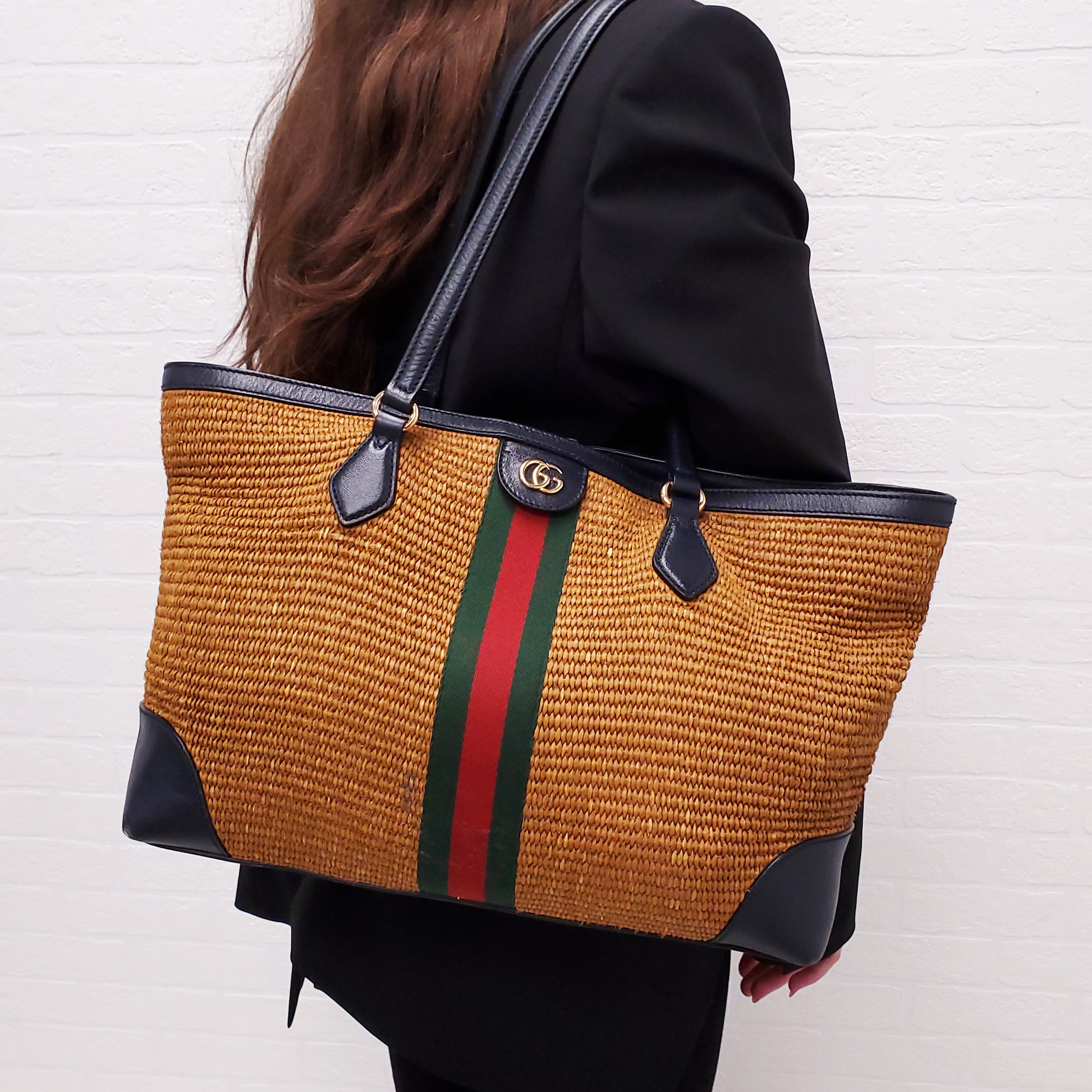 GUCCI RAFFIA OPHDIA MEDIUM TOTE – Rewind Couture