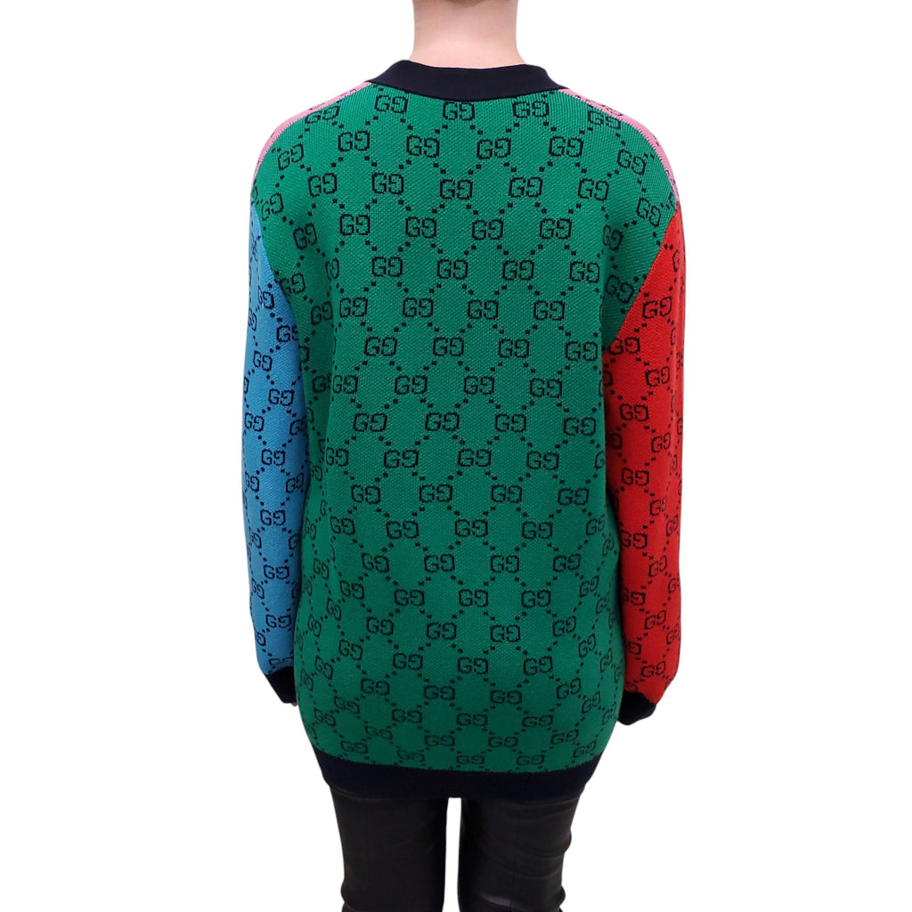 GUCCI OVERSIZED RAINBOW LOGO CARDIGAN - SIZE XS
