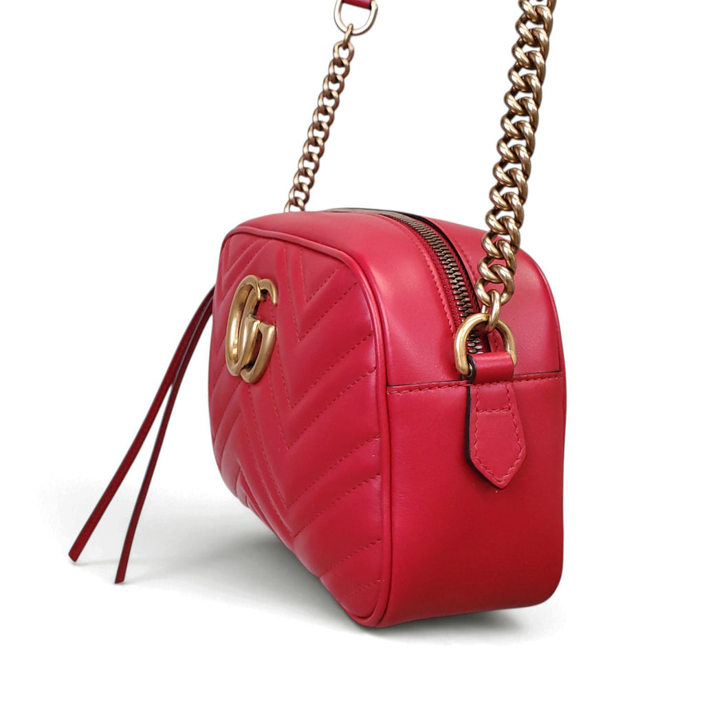 GUCCI RED CAMERA BAG GG MARMONT