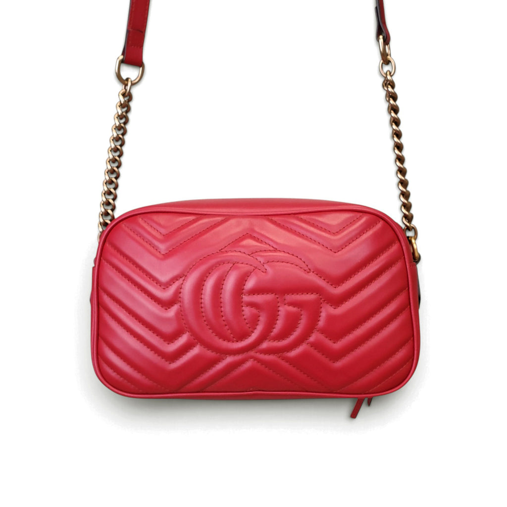 GUCCI RED CAMERA BAG GG MARMONT
