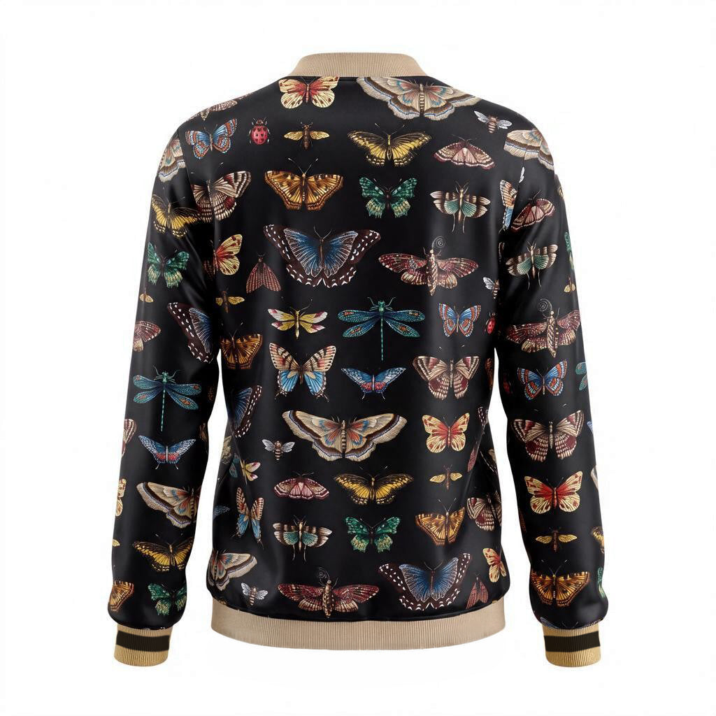 GUCCI REVERSIBLE FLORAL METALLIC CARDIGAN WITH BUTTERFLY LINING - SIZE M