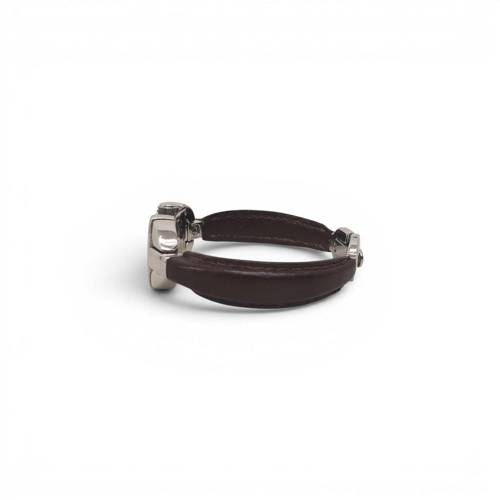 GUCCI VINTAGE BROWN LEATHER WATCH
