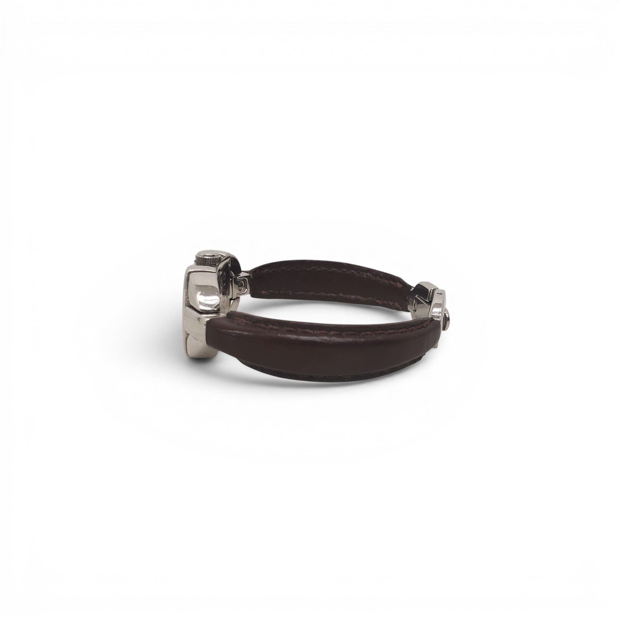 GUCCI VINTAGE BROWN LEATHER WATCH