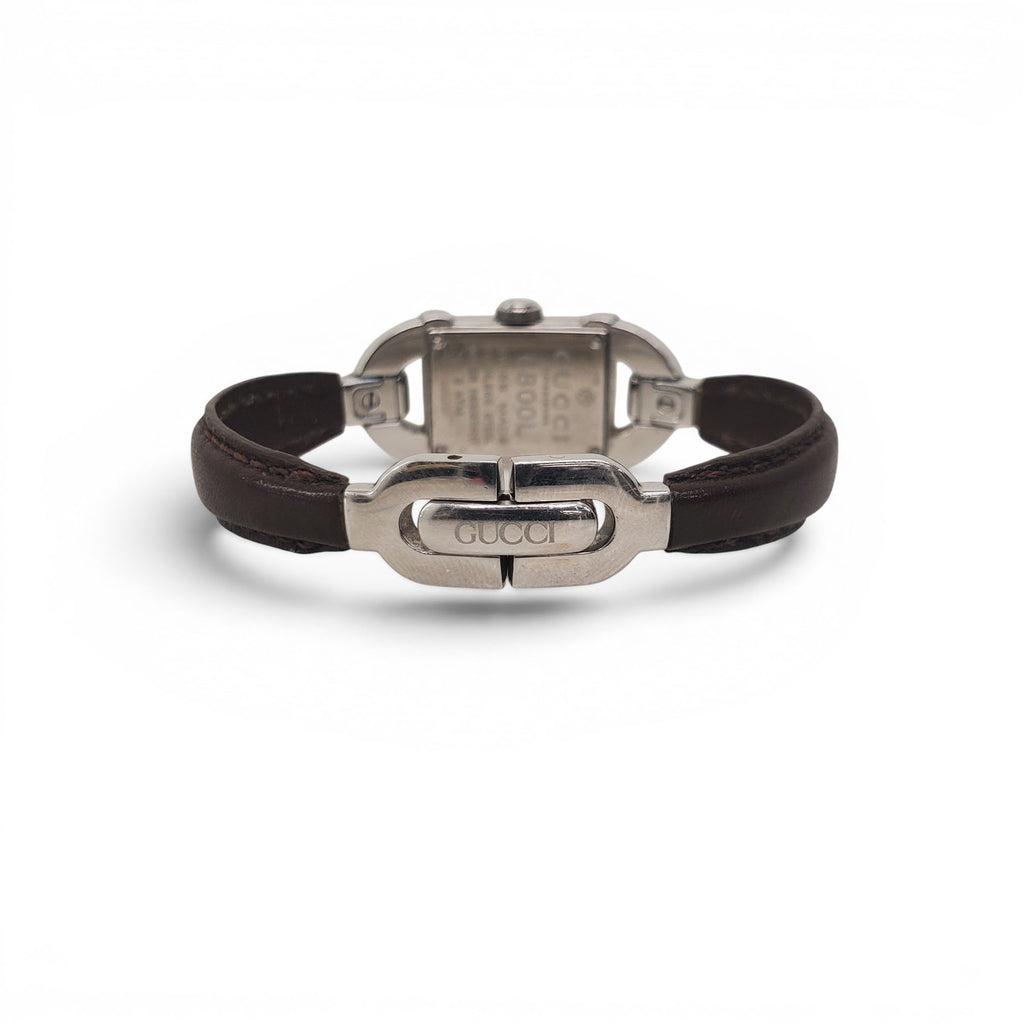 GUCCI VINTAGE BROWN LEATHER WATCH