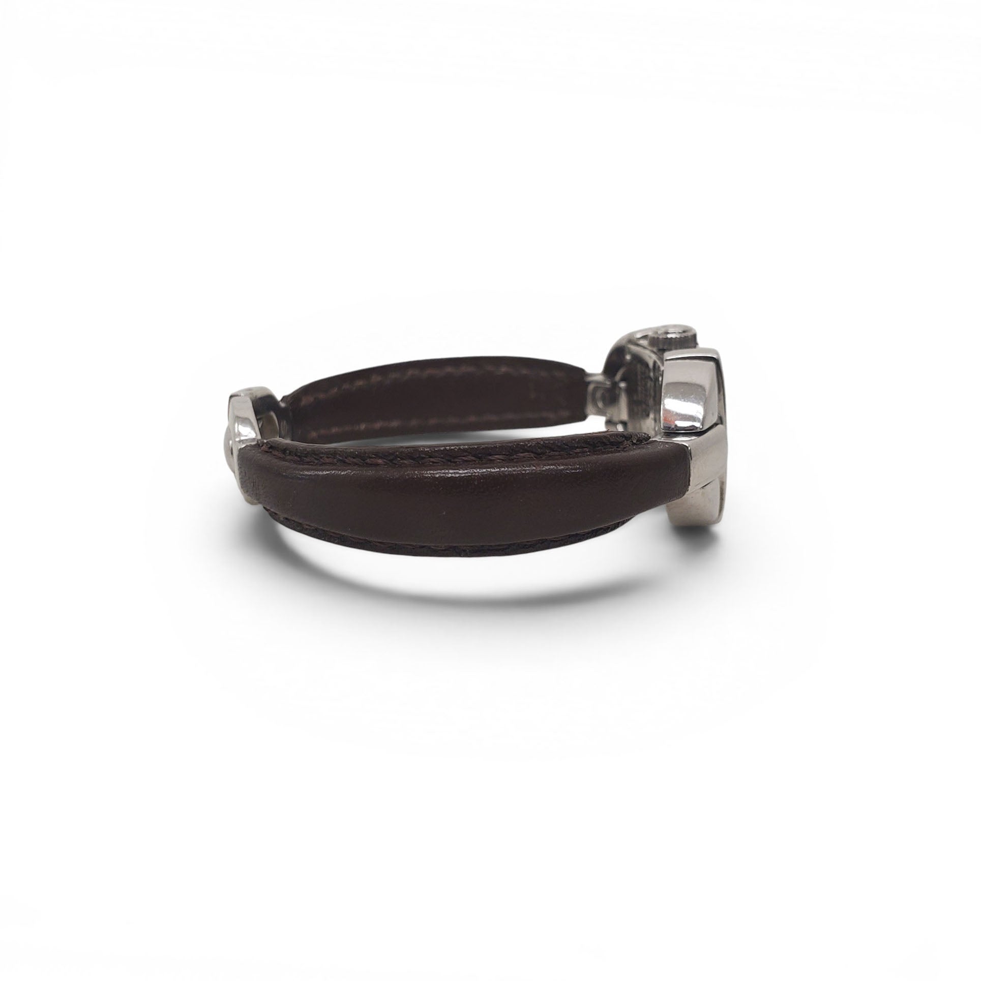GUCCI VINTAGE BROWN LEATHER WATCH