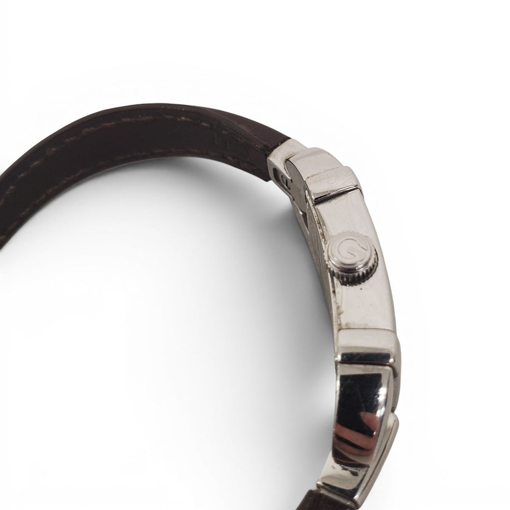 GUCCI VINTAGE BROWN LEATHER WATCH