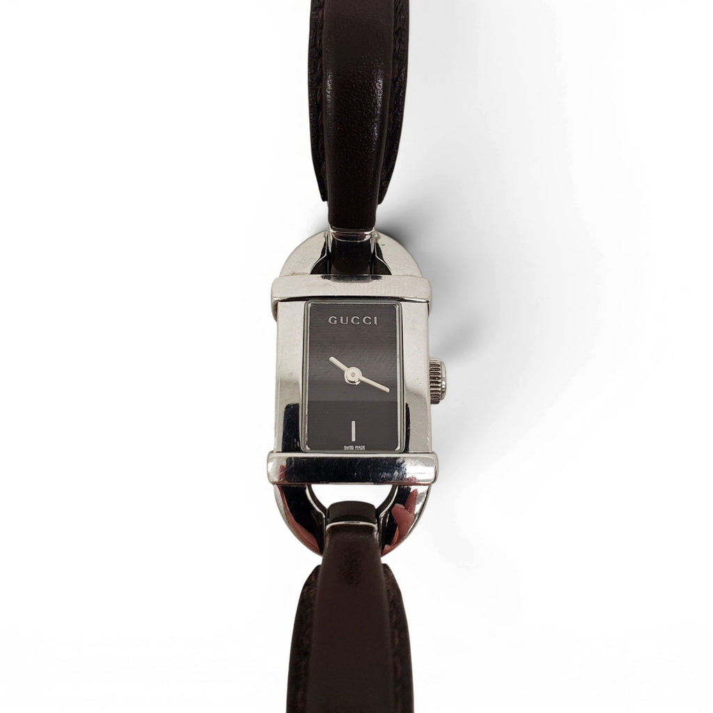 GUCCI VINTAGE BROWN LEATHER WATCH