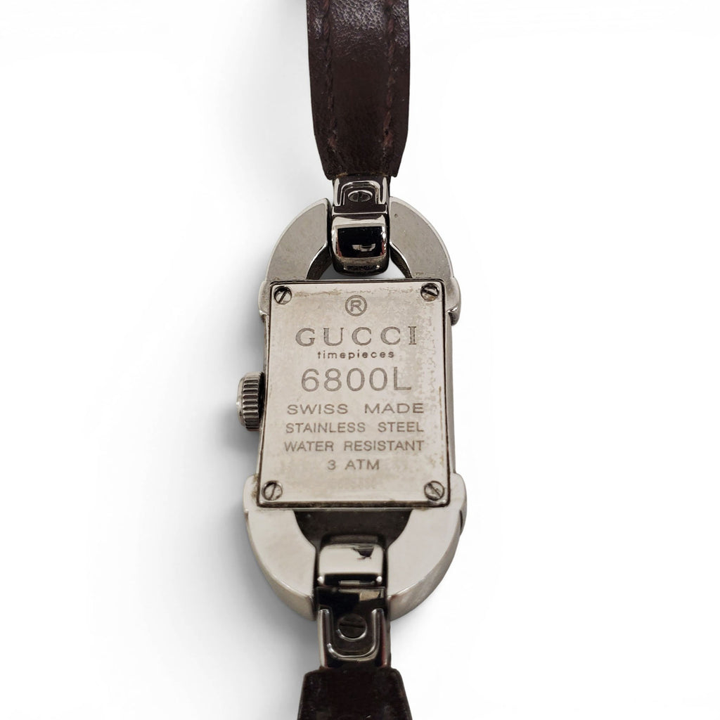 GUCCI VINTAGE BROWN LEATHER WATCH