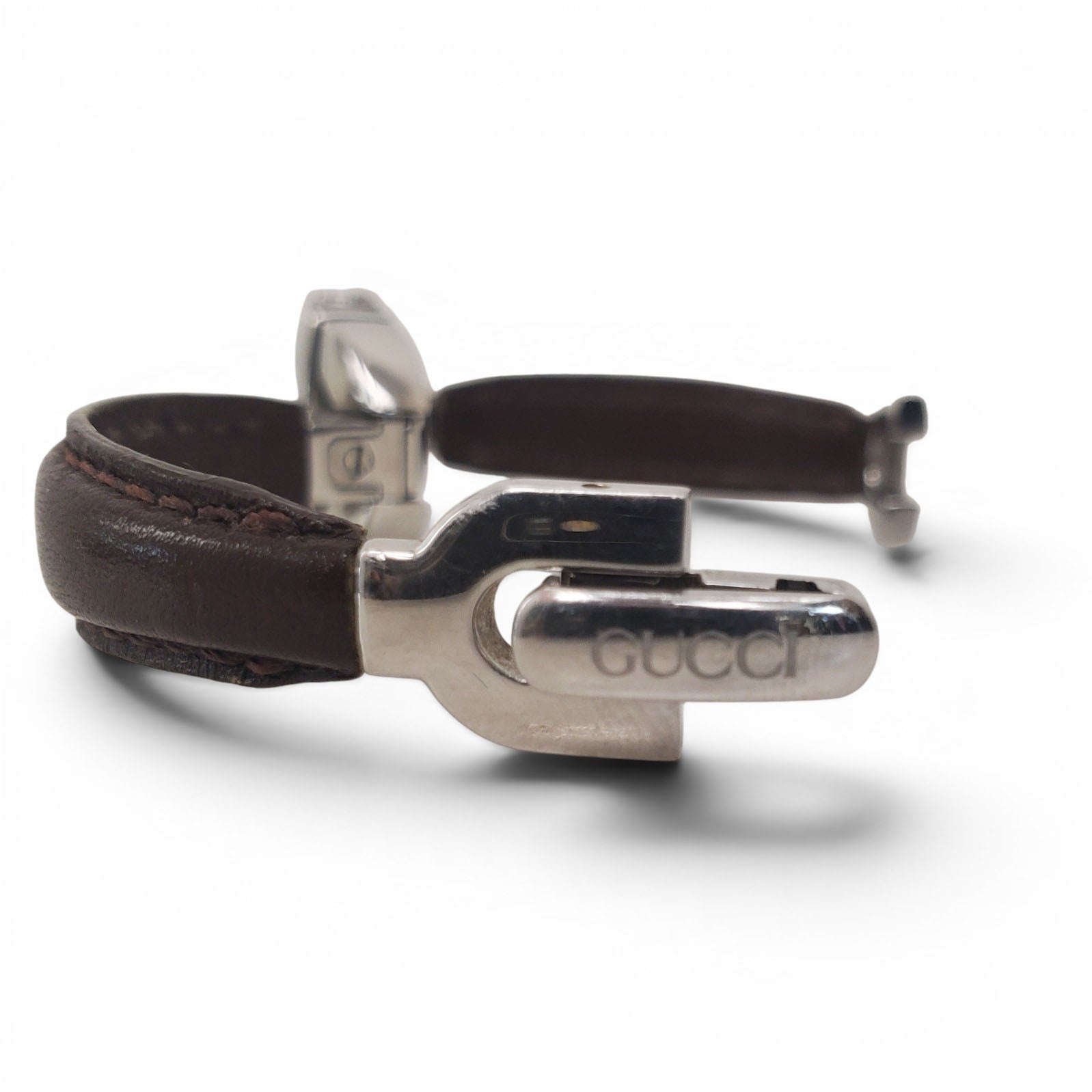 GUCCI VINTAGE BROWN LEATHER WATCH