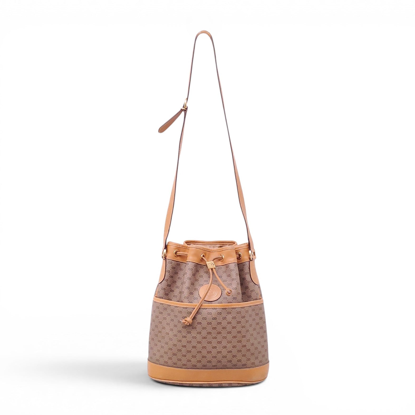 GUCCI VINTAGE MICRO GG LOGO SUPREME BUCKET BAG