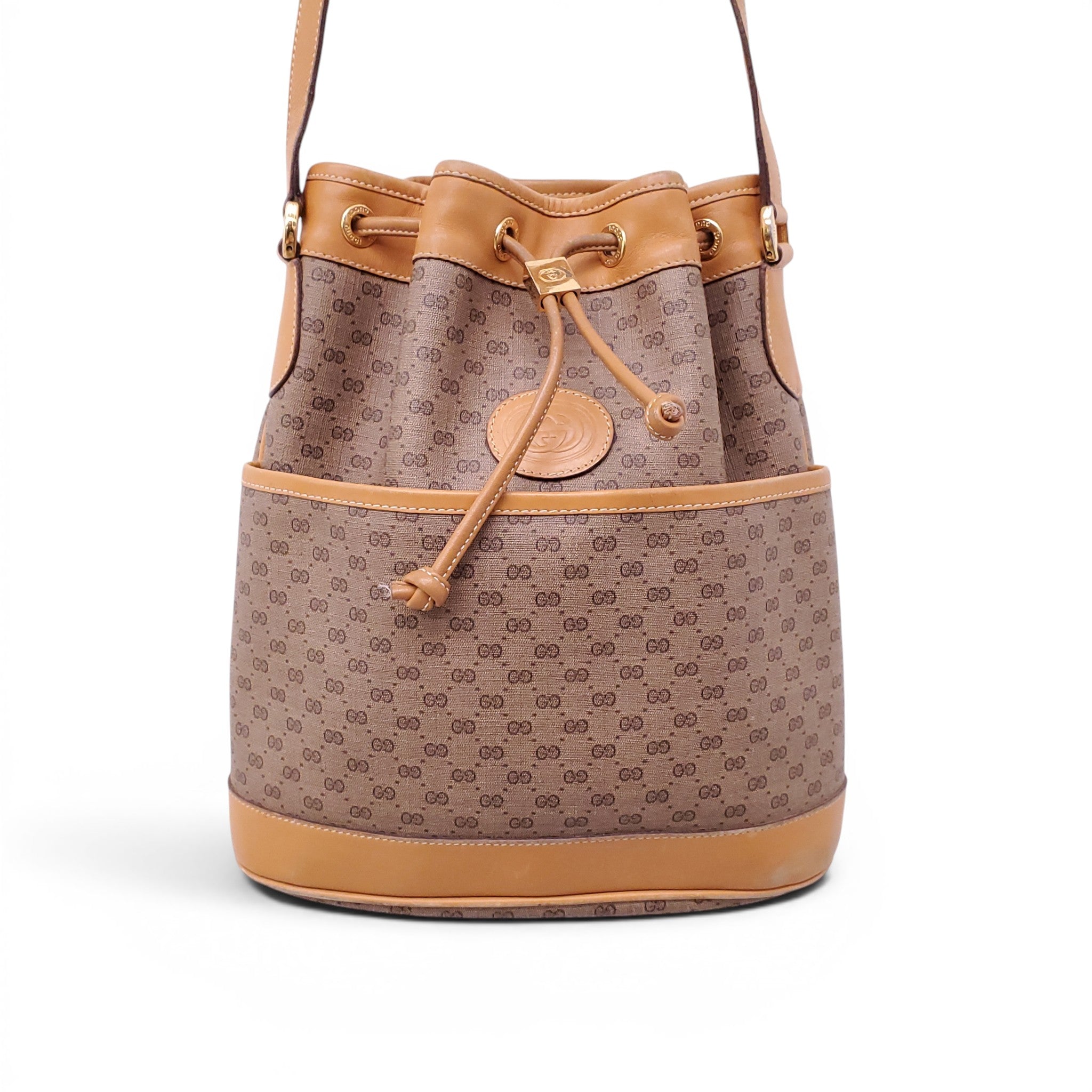 GUCCI VINTAGE MICRO GG LOGO SUPREME BUCKET BAG