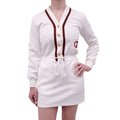 GUCCI WHITE DRESS WITH RED AND GREEN LOGO - SIZE XS