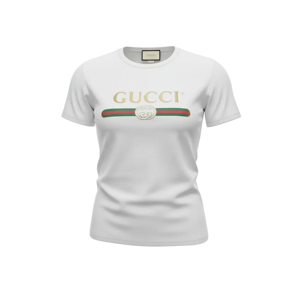 GUCCI WHITE LOGO DISTRESSED TOP - SIZE S