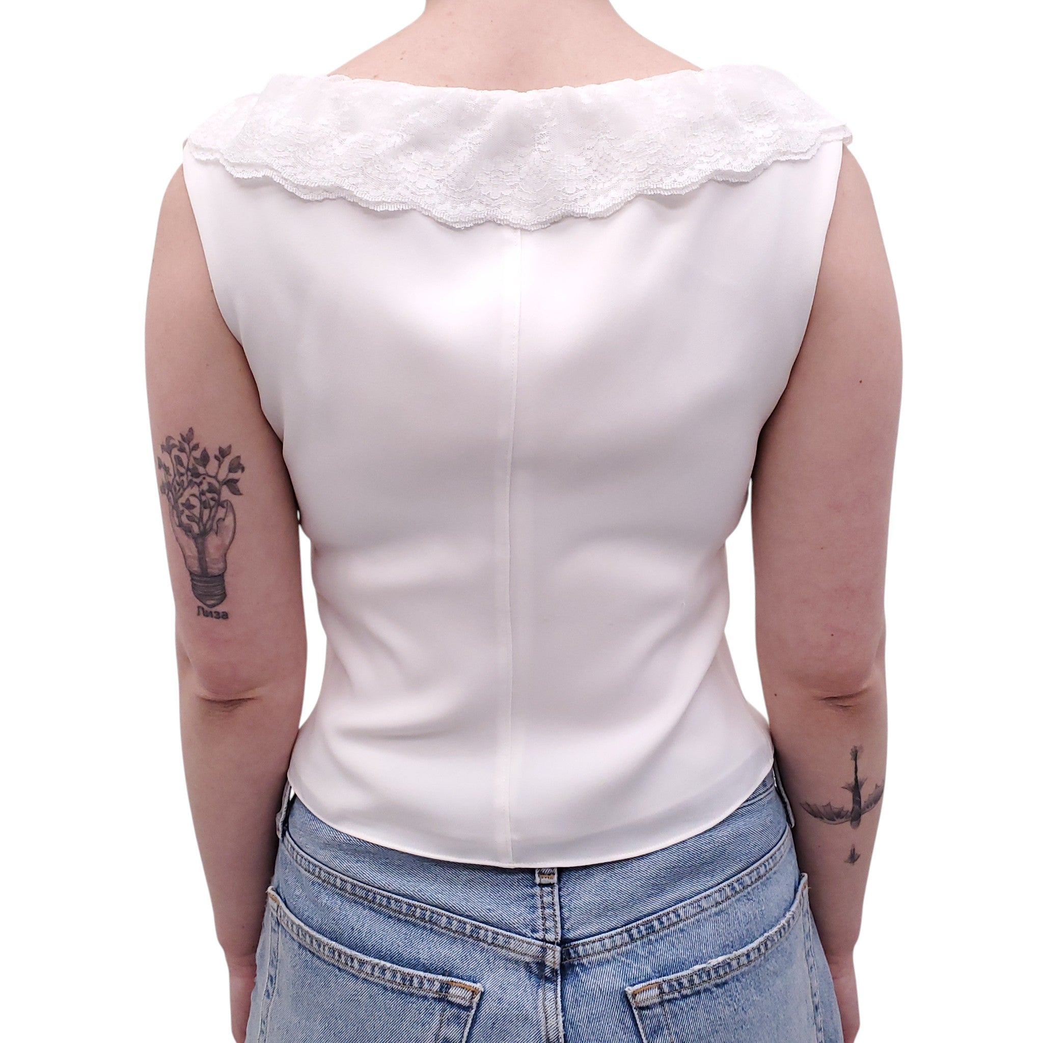 GUIZIO WHITE PALOMA LACE TOP - SIZE M