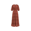 ZIMMERMANN ORANGE PLEATED MIDI DRESS - SIZE 0P (US 2)