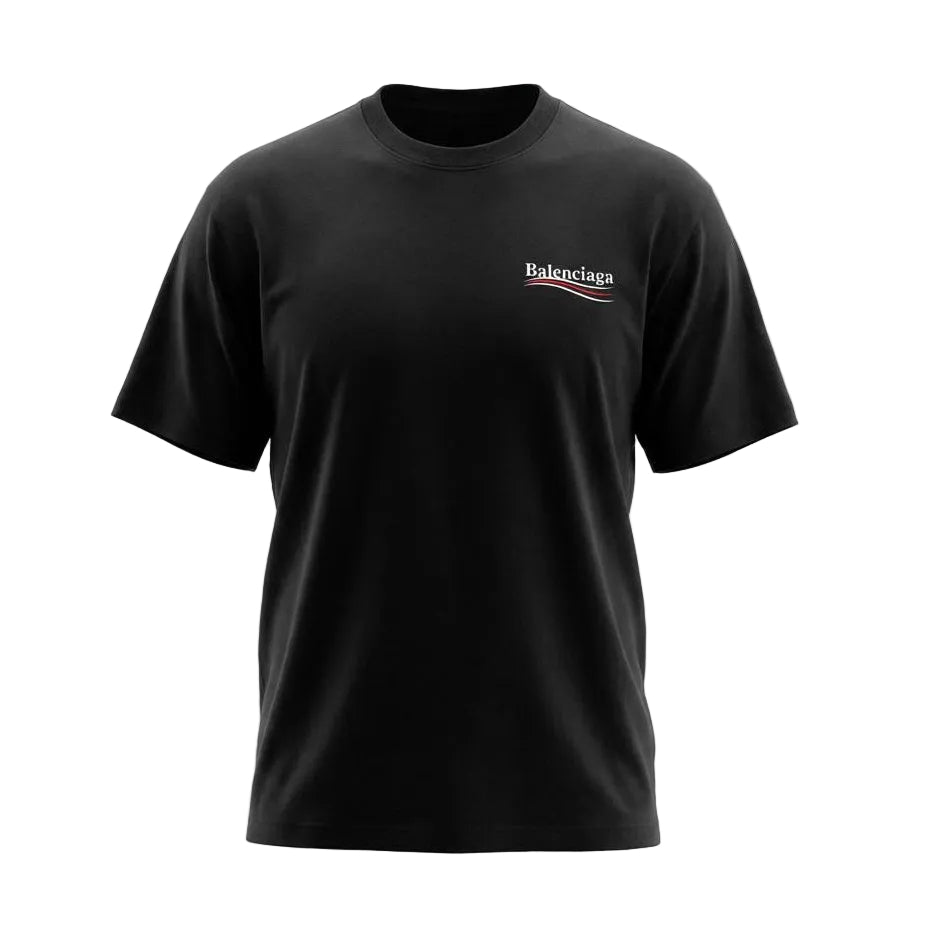 BALENCIAGA BLACK OVERSIZED LOGO T-SHIRT - SIZE S